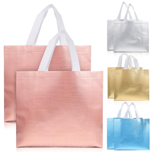 Bolsas de compras reutilizables elegantes en spunlace brillante con diseño moderno pack de 8