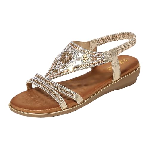 Sandalias de mujer con diseño de calcetín veraniego cómodo y hebilla de color sólido