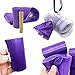 POQOD Dog Poop Bags - Leak-Proof Dog Waste Bags, Clean up Pet Poo Bag Refills 9 Rolls /135 Count, (Purple) Includes Free Bone Dispenser and D-Ring Carabiners Clip