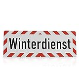 Betriebsausstattung24 Hinweisschild „Winterdienst“ - Magnetfolie retroreflektierend Größe (BxH): 29,7 x 10,5 cm - Winterdienst - Autoschild - Kraftfahrzeuge - KFZ
