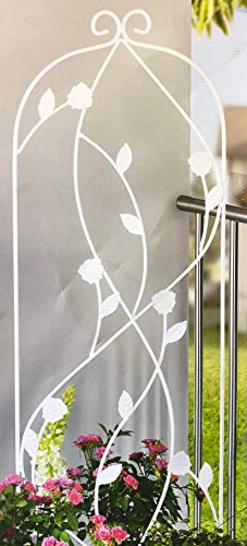 Preisvergleich Produktbild Garden Feelings Rankspalier Eisen, pulverbeschichtet, einbrennlackiert; B×H: ca. 38×118 cm; Verschiedene Modelle (weiß Blumen)