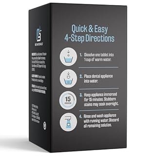 Retainer Cleaner and Soak Container, No-Mess Cleaning Tablets with Universal Denture Bath Case and Strainer, Multipurpose, for Mouth Guard Stains, Odor, and Plaque (92 Tablets + 1 Bath) by M3