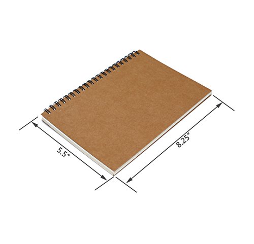 Twone Notebook, College Ruled Spiral Notebook With Kraft Brown Soft Cover For Note Taking, Home, School, 100 Pages 50 Sheets Notebook, 5-1/2X8-1/4 Inches (7 Notebooks) #TOP4