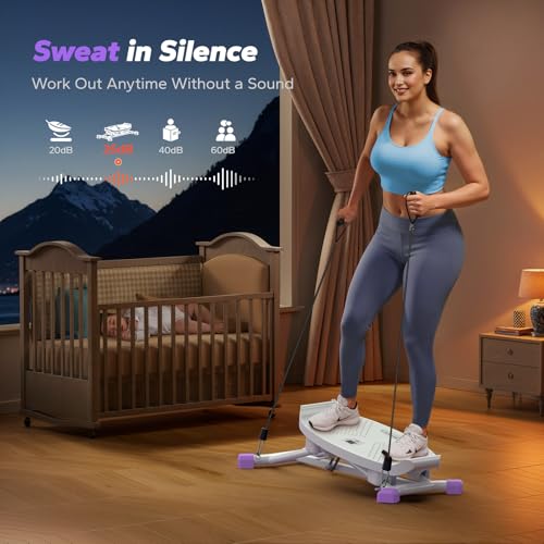 Image of MERACH Balance Board for Adults, Rocking Stepper with Resistance Bands, Portable Wobble Board Featuring LCD Monitor, 300 lbs Capacity Ski Balance Trainer for Full Body Workout at Home Gym