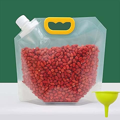 MRSHANG Grain Moisture-Proof Sealed Bag,10 pcs Transparent Grain Storage Suction Bags,Reusable Airtight Smell Proof Packaging Baggies,Stand Up Waterproof Packaging Bags for Food Storagem (1.5L) Cover