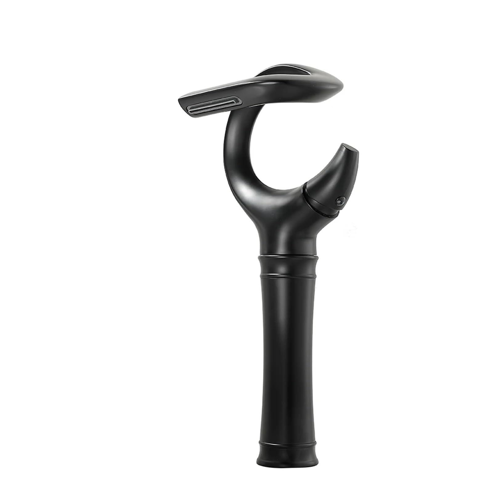 Lyvqzpwlr Black Tall Bathroom Basin Pillar Taps, Basin Faucet Brass Waterfall Hot Cold Water Mixer Tap 1 Handle Multicolor Bathroom Kitchen(Black Tall)