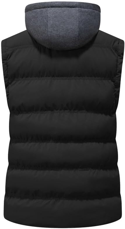 KVE Men's Warm Winter Hooded Vest Padded Puffer Vest - Image 7