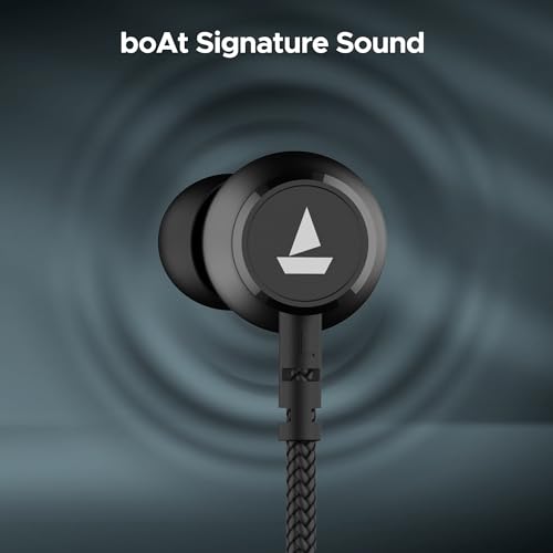 Image of Boat Rockerz 110 Rockerz Wireless Ear Neckband with Up to 40 hrs Playtime, Dual Device Pairing, ENx Tech, ASAP Charging, BTv5.3,IPX5,Type-C Interface & Magnetic Power Buds(Active Black)