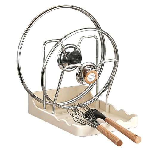 Pan Lid Organizer Vertical Shelf - Stainless Steel Drip Tray