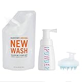 New Wash Original KIT, Hair Cleanser & Conditioner, 8oz Pouch, 1.35oz Hair Powder + Scalp Brush,...