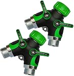 Ensemble de 2 Y Séparateurs de tuyau 2 Robinet d'extérieur de jardin avec robinet d'eau Robinet de jardin Raccord de vanne pour pelouse et jardin- avec poignée caoutchouteuse confortable (Orange)