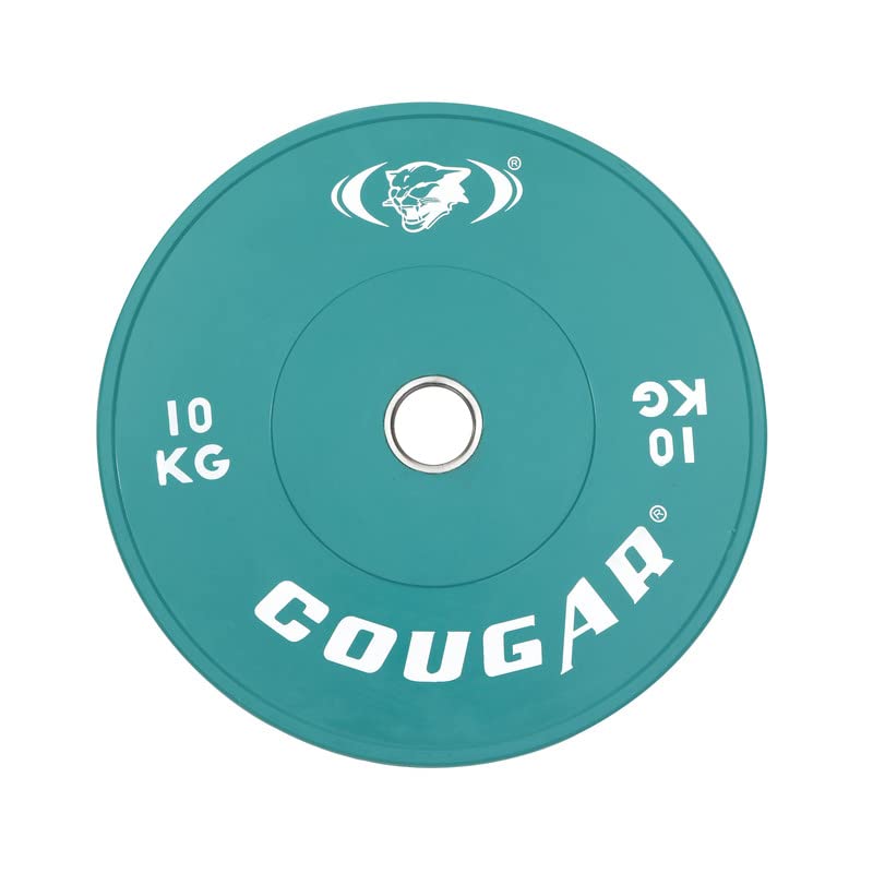 COUGAR ULTIMA STAINLESS STELL (50 MM) INSERT LOW BOUNCE BUMPER RUBBER WEIGHT PLATES WITH BUSH - 10 KG