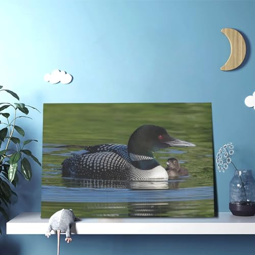 Toile murale loon oiseau moderne tableau deco maison 45 cm - 4