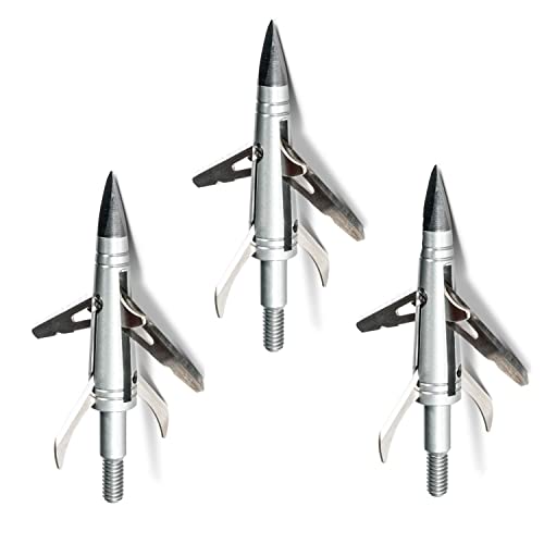 New Archery Products Spitfire Double Cross 4-Blade 100 Grain Durable Precise Mechanical Broadhead For Crossbow - 3 Pack #TOP2