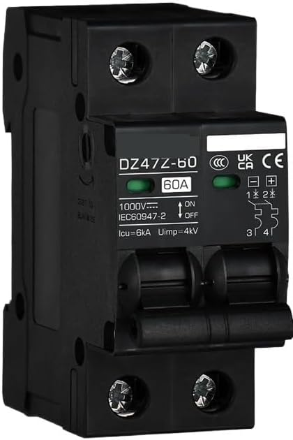 Solar DC Circuit Breaker DC1000V MCB Overload Protection Disconnect Switch 100A 120A 20A 25A 30A 40A 50A 60A Battery Protector(15A)