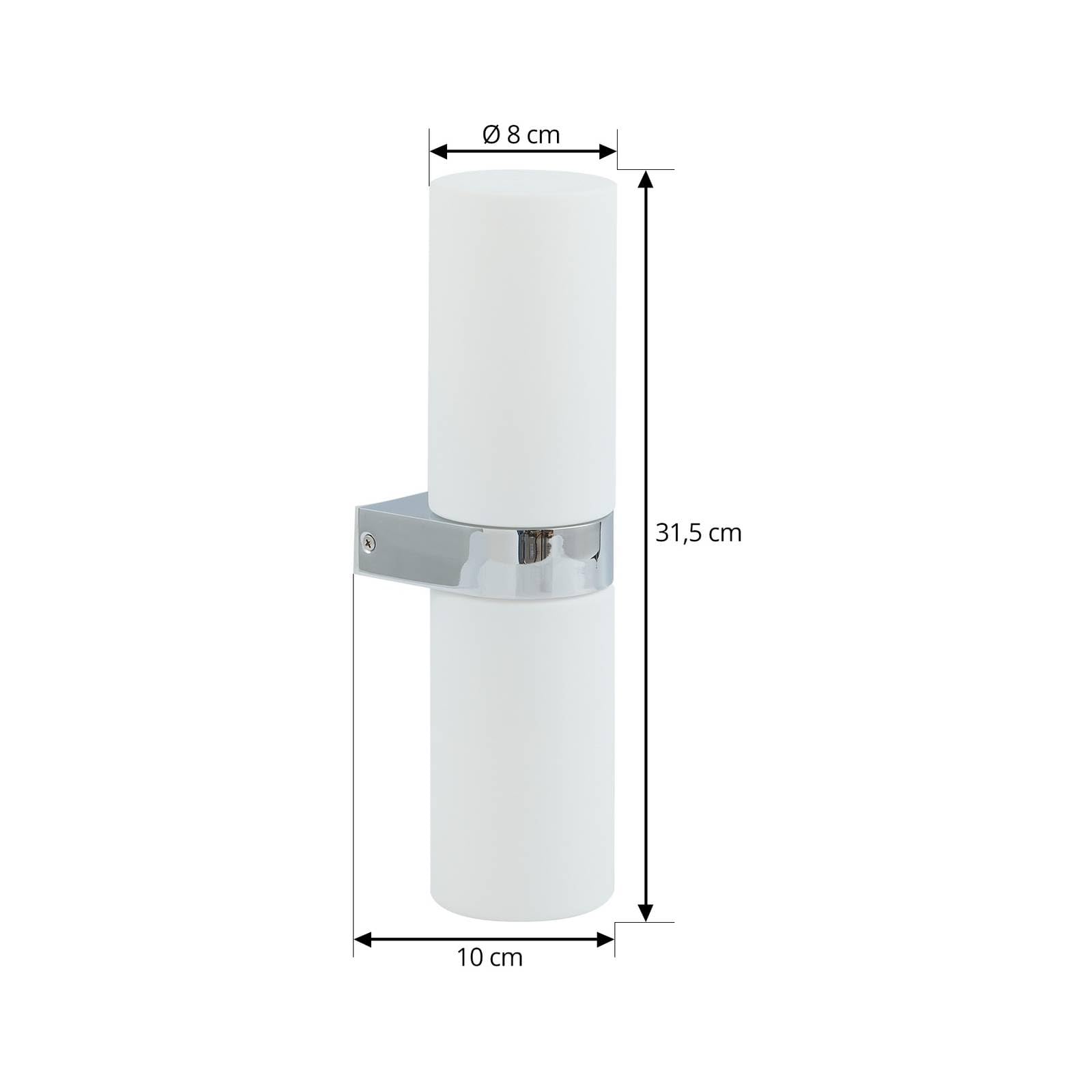 Lucande Wandleuchte, Wandlampe Bad Basolo (spritzwassergeschützt (Modern) in Chrom (2 flammig E14) - Wandleuchten Spiegelleuchte Badezimmer Wandbeleuchtung Badezimmerleuchte