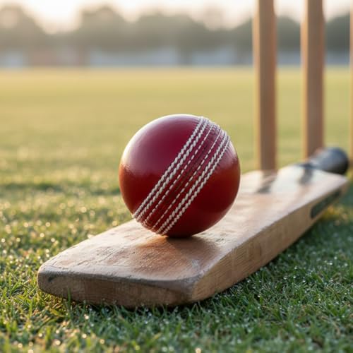 Image of SM'SAI MUSICALS Red Leather Cricket Ball 4 Piece (1 Ball)