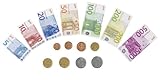Das zahlreiche Spielgeld sollte auf alle Fälle zum Spielen und lernen im Kaufladen ausreichend sein