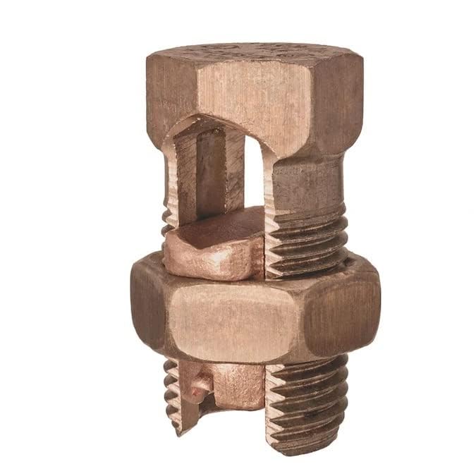 E2 (8 Str - 10 Str) Copper Split Bolt Connector – UL Listed, Conductor for 10 Str - 4 Str and 10 to 4 Gauge Cable (10 Pack)