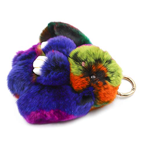 Chuangli Keychain Fluffy Faux Fur Keychain Handbag Pom Pom Keyring Pendant For Women Girls #TOP3