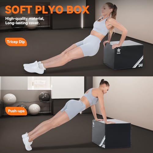 SEWD 3-in-1 Foam Plyometric Box, High Density Exercise Platform, 14-inch Multi-Functional Workout Box with Resistance Bands, Exercise Handle and Ankle Strap. by SEWD - Image 3