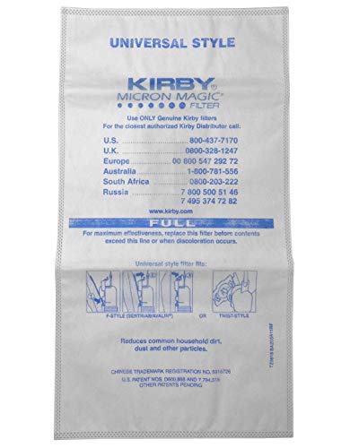 Kirby Allergen Reduction HEPA Filter Bags 6-Pack | Part #204811 | OEM Replacement for F-Style & Twist-Style Kirby Vacuums