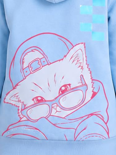 Image of Unisex Kids Solid Full Sleeve Zip Front Open Hooded Sweatshirt