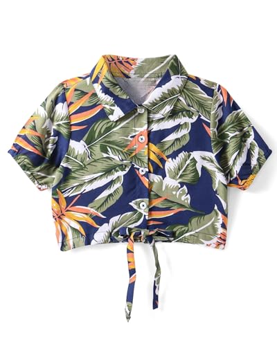 Image of Girls /Kids Printed Floral Designer Top and Palazzo Set Crop Top and Palazzo Set Printed /Fancy Palazzo and top Set for Girls with tie in Waist