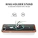 DAUPIN Compatible with iPhone 8 Plus Case with 360 Rotation Metal Ring Holder Stand, Support Magnetic Car Phone Mount Soft TPU Bumper PC Clear Hard Protective Phone Case for iPhone 7 Plus (Rose Gold)