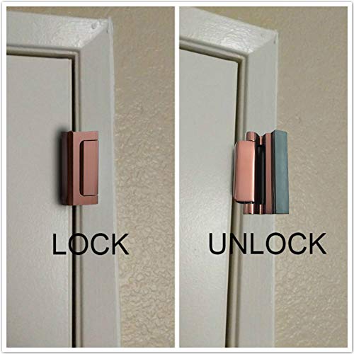 2 Pack Door Reinforcement Locks with 8 Screws, Home Security Door Lock for Toddler, Childproof Door Lock Night Lock Withstand 800 Lbs Brown