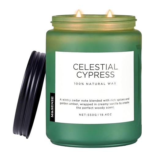 Bougie bois de cèdre anti-odeur maison combustion propre 110h