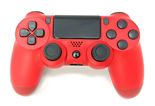PS4 Controller Chasdi V2 Wireless Bluetooth with USB Cable Compatible with Sony Playstation 4, Windows PC & Android (Red)