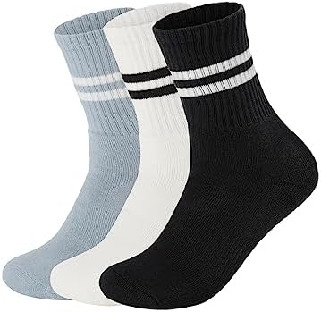Flydo Pilates Grippy Socks with Grips for Women Yoga Non Slip Long Socks for Pure Barre, Ballet,Dance Workout 2-5 Pack