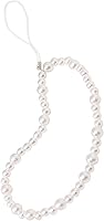 Staqlo Beaded Pearl Phone Charm Lanyard Strap - Girly Fixed Beads Wristlet for Secure Anti-Loss Phone Grip