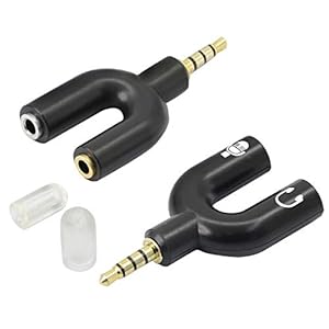 YACSEJAO Hoofdtelefoon Splitter Adapter, U Vorm 3,5 mm 4 Pole Mannelijke naar 2 x 3 Pole Vrouwelijke Hoofdtelefoon Y…