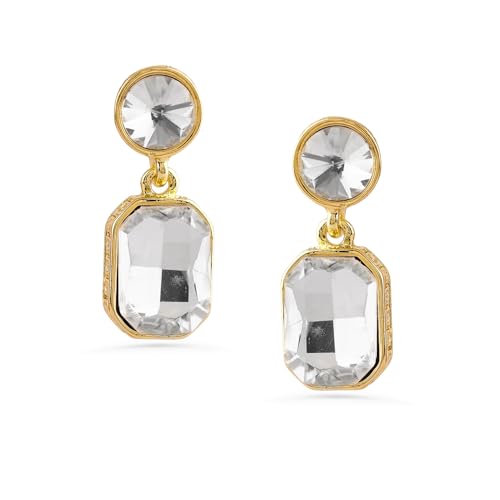 Image of Rubans Drop Earrings American Diamond Crystal Stylish Trendy Jewellery Gift for Women & Girls