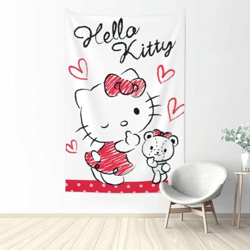 タペストリー インテリア ハローキティ 壁掛け モダン 装飾アート ファブリック装飾 窓カーテン 新居祝い 贈り物 個性ギフト 布 ポスター