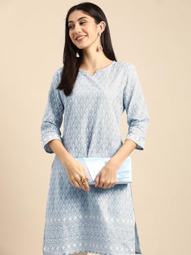 Image of Amazon Brand - Tavasya Women Cotton Solid Straight Kurta