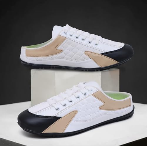 Image of Men's Tan-White Comfortable, Casual & Trendy Mesh Lace-ups Sneakers 7