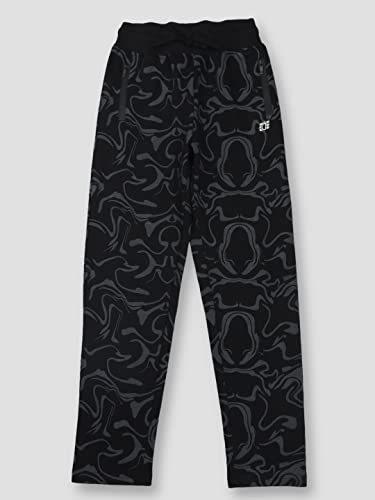 Image of Gini & Jony Boys Black Printed Cotton Track Pant Elasticated