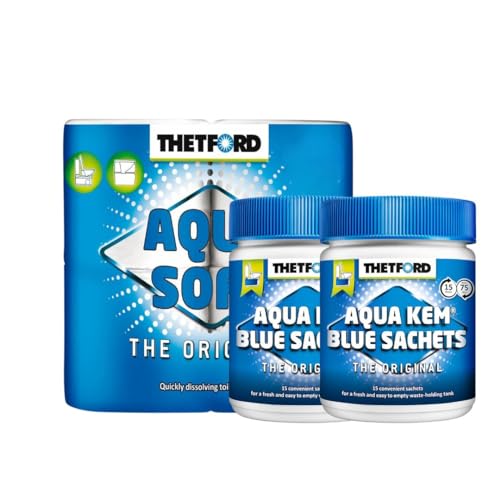 2 Aqua Kem Blue sachets + 1 Aqua Soft 4 Rollos