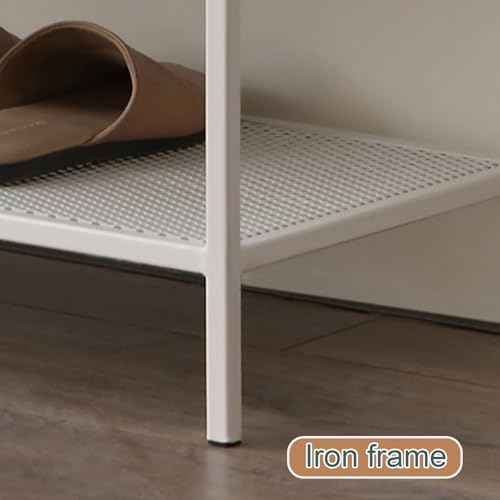 Banc de rangement à chaussures élégant en métal noir de 80 cm - 5