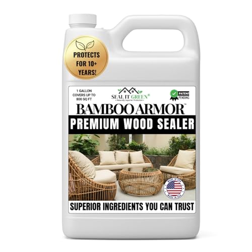 Seal It Green Xtreme BAMBOO Sealer | Plant-Based Wood Sealer | Deep Protection for Decks, Fences, Furniture & Outdoor Structures | Waterproof Exterior Treatment | 1 Gallon, Clear