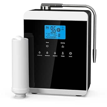 Alkaline Water Ionizer Machine for Home with 11 Titanium Plates, pH 4-10.5, Up to 10,000 Liters per Filter