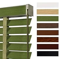 Houten Jaloezieën voor Ramen, 100/110/120/135/140/150/155 cm Breed, 50 mm Lamellen Binnen Houten Jaloezie, Verduisterende Luiken voor Thuiskantoor, Privacyschermen, Wit/Groen/Bruin(Bruin,130W x 175H c