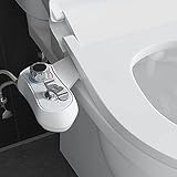 YITAHOME Bidet Attachment for Toilet Seat, Hot and Cold Fresh Water Spray Non-Electric Mechanical Bidet, Dual Nozzle with Self Cleaning (Posterior & Feminine Wash), Easy Install, White