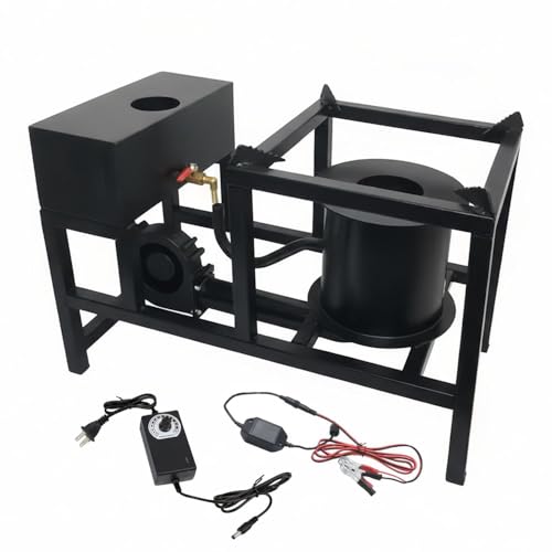 Waste Oil Burner 12V Oil Stove Outdoors Cooking Hot Heating Furnace Burning Tool for Garage, Workshops, Warehouses (Blower with Clip Cable)