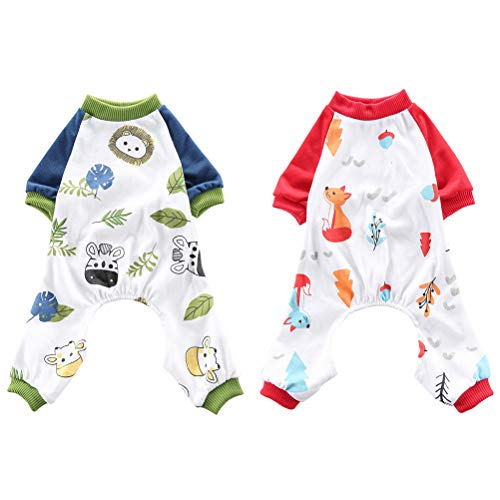 TEHAUX 2 peças de pijama para cachorro roupas de dormir para animais de estimação Roupa para casa de
