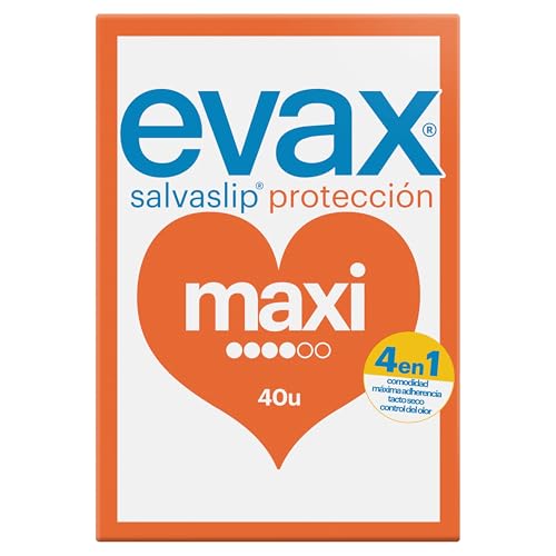 Evax Salvaslip Maxi, Pack de 40, Sistema No Olor, Protección y Comodidad