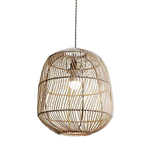 Suspension E27 rotin naturel pour salon salon bureau et bar